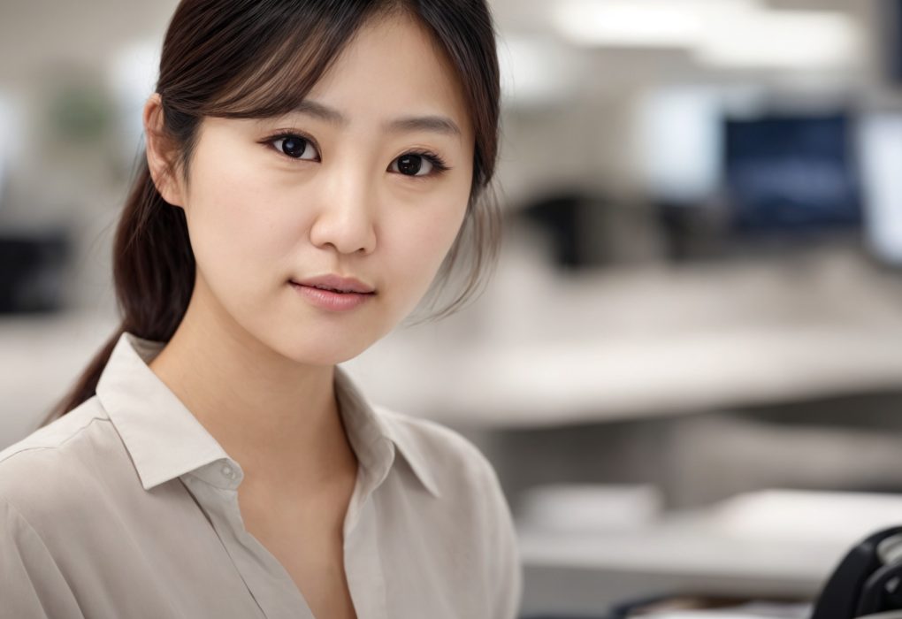 KBS World journalist reviewing documents on Korea entertainment industry scandals in a broadcasting studio