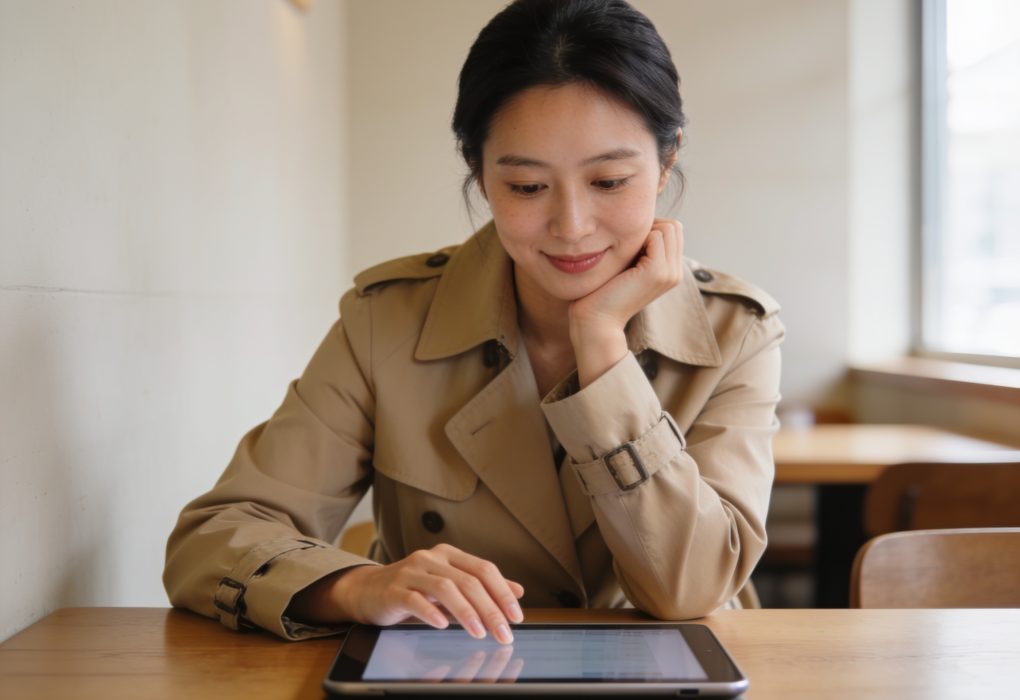 Korean viewer engaged with KBS World entertainment updates on a tablet device