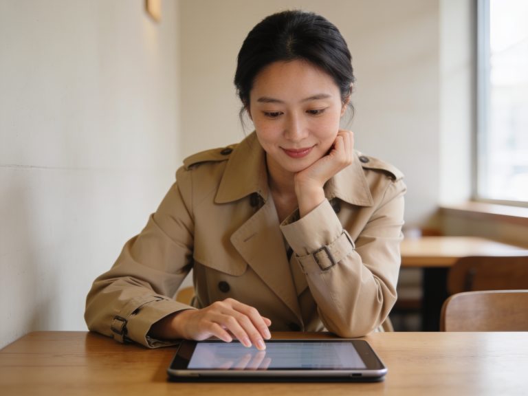 Korean viewer engaged with KBS World entertainment updates on a tablet device