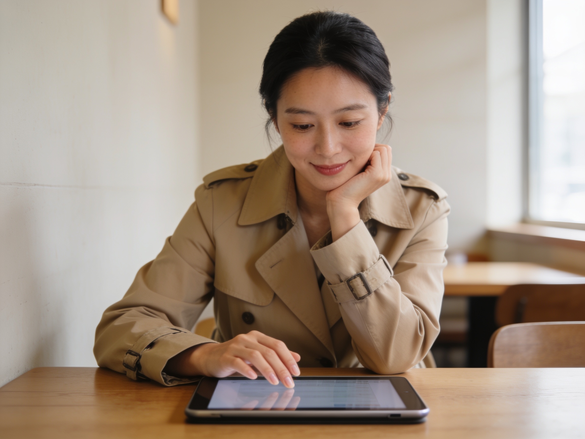 Korean viewer engaged with KBS World entertainment updates on a tablet device