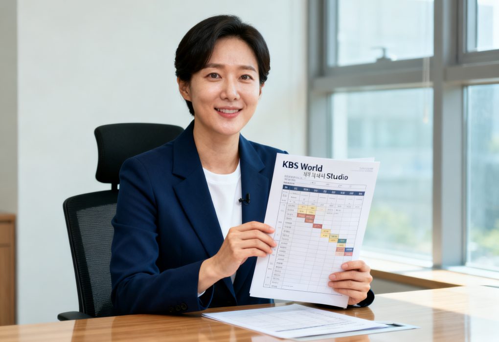 KBS World scandal analysis shows journalist reviewing program schedule amid controversy