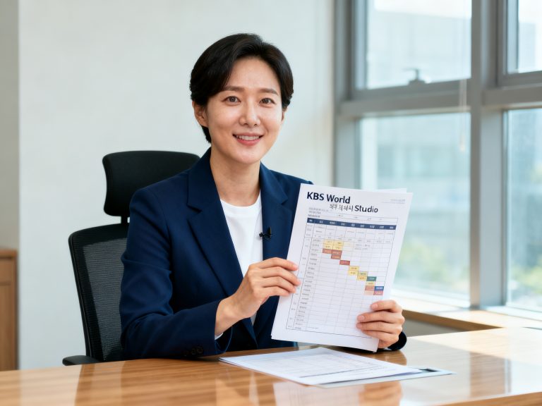 KBS World scandal analysis shows journalist reviewing program schedule amid controversy