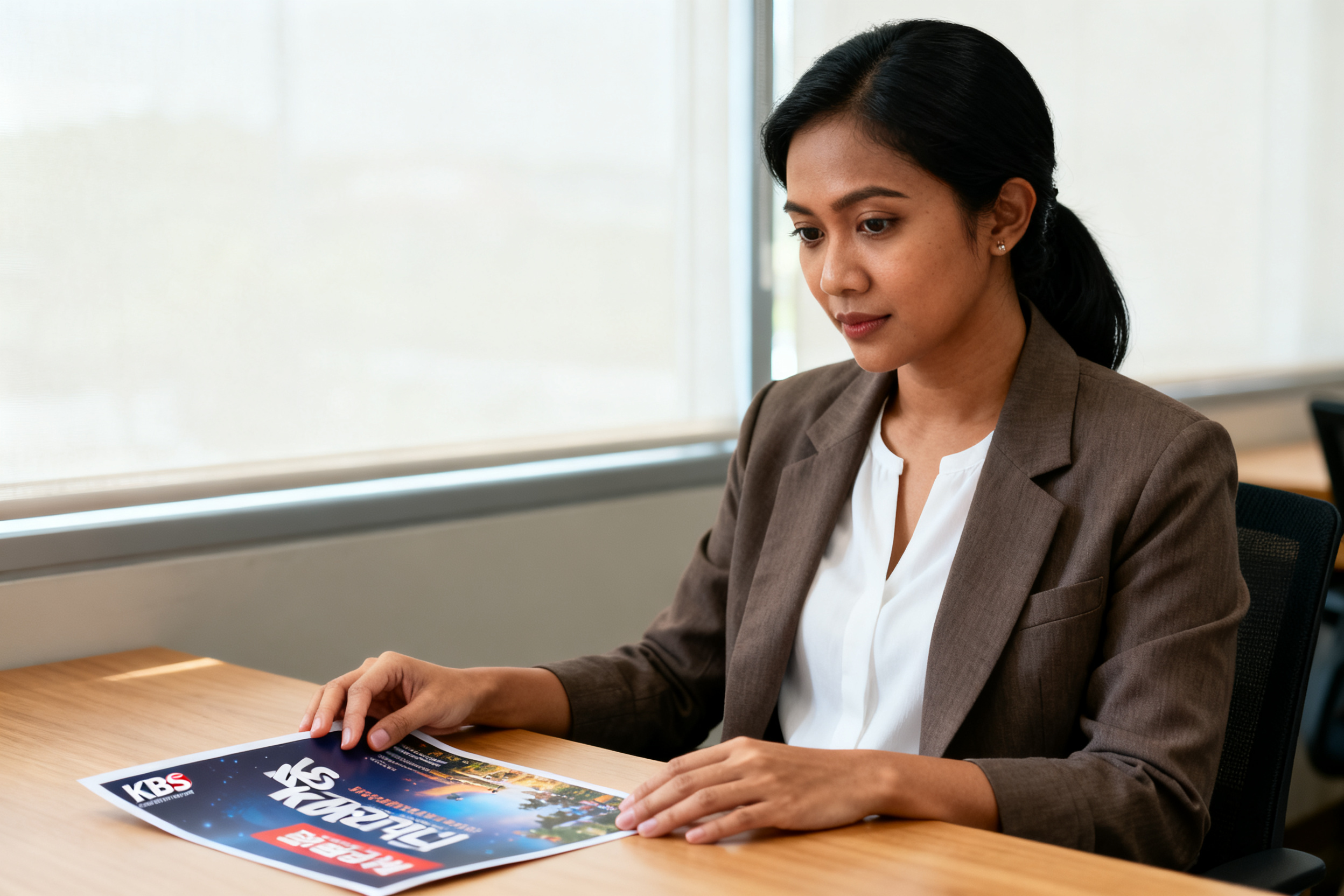 indonesian woman examining KBS World drama poster, illustrating top KBS World dramas insight